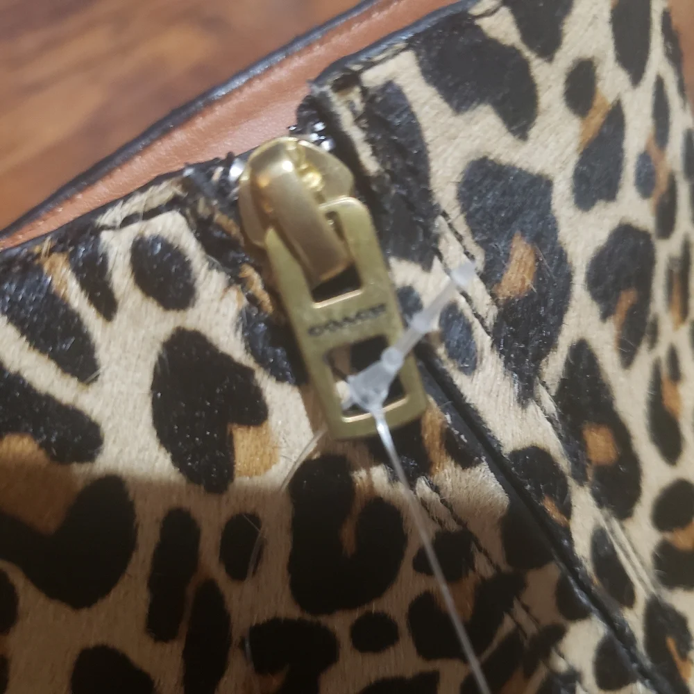 Coach Allen Signature chain leopard print BOOT size 10 new